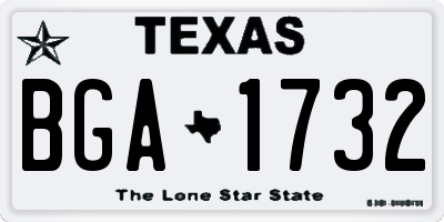 TX license plate BGA1732
