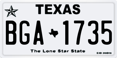 TX license plate BGA1735