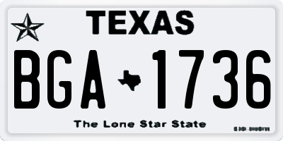 TX license plate BGA1736