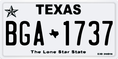 TX license plate BGA1737