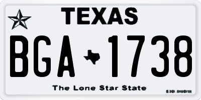 TX license plate BGA1738