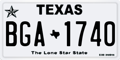 TX license plate BGA1740