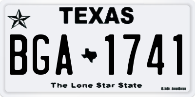 TX license plate BGA1741