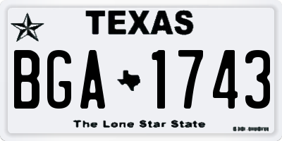 TX license plate BGA1743