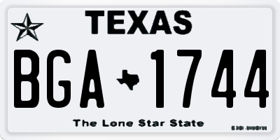 TX license plate BGA1744