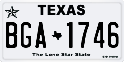 TX license plate BGA1746