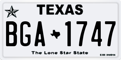 TX license plate BGA1747