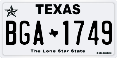 TX license plate BGA1749