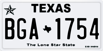 TX license plate BGA1754