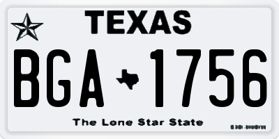 TX license plate BGA1756
