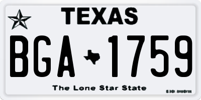 TX license plate BGA1759