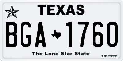 TX license plate BGA1760