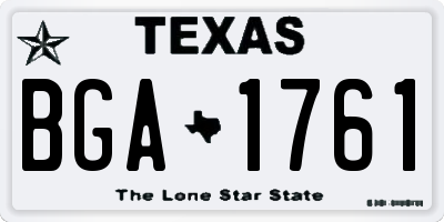 TX license plate BGA1761