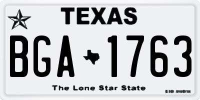 TX license plate BGA1763