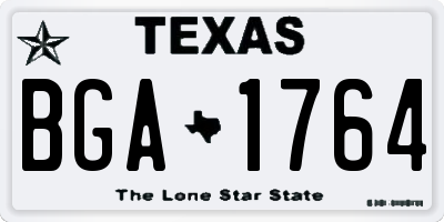TX license plate BGA1764