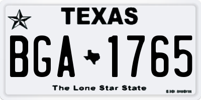 TX license plate BGA1765