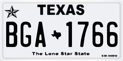 TX license plate BGA1766