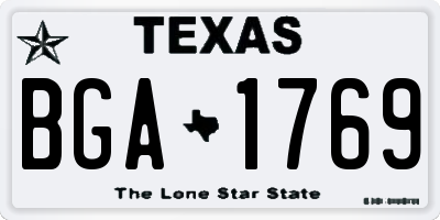 TX license plate BGA1769