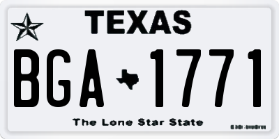 TX license plate BGA1771