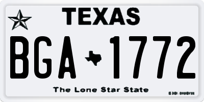 TX license plate BGA1772