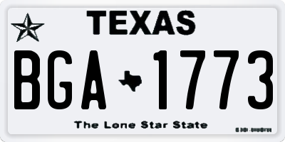 TX license plate BGA1773
