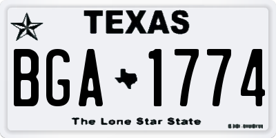 TX license plate BGA1774