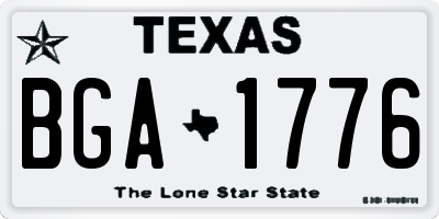 TX license plate BGA1776