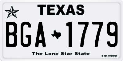 TX license plate BGA1779