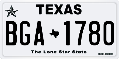 TX license plate BGA1780