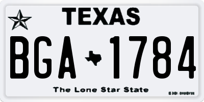 TX license plate BGA1784