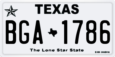 TX license plate BGA1786