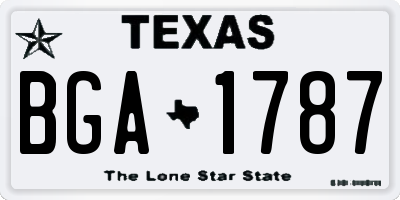 TX license plate BGA1787