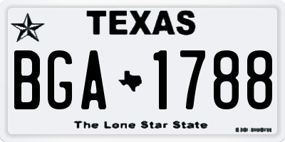 TX license plate BGA1788