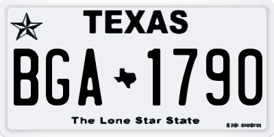 TX license plate BGA1790