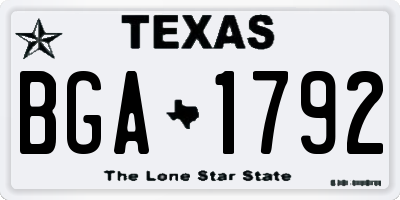 TX license plate BGA1792