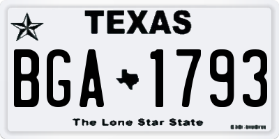 TX license plate BGA1793