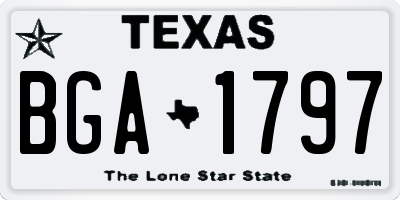 TX license plate BGA1797