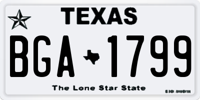 TX license plate BGA1799
