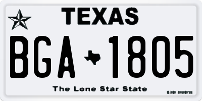 TX license plate BGA1805