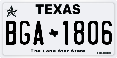 TX license plate BGA1806