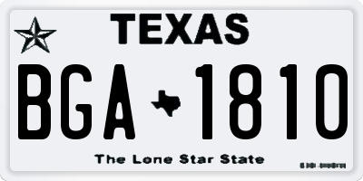 TX license plate BGA1810