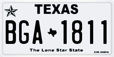 TX license plate BGA1811