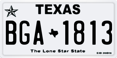 TX license plate BGA1813