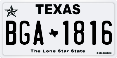 TX license plate BGA1816