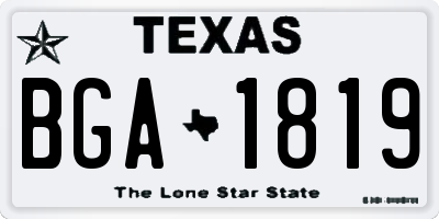 TX license plate BGA1819