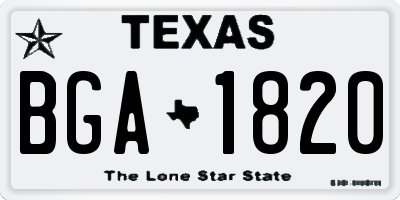 TX license plate BGA1820