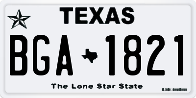 TX license plate BGA1821