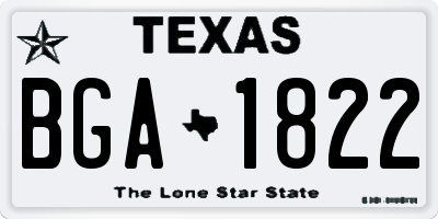 TX license plate BGA1822