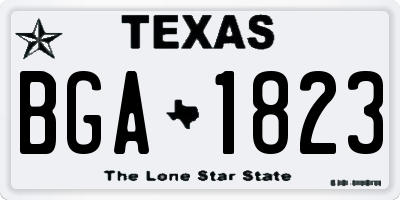 TX license plate BGA1823