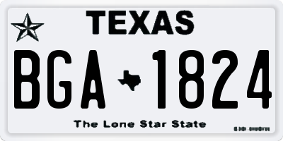 TX license plate BGA1824